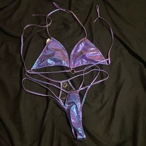 Lingerie, purple chrome size L, spaghetti straps, silky